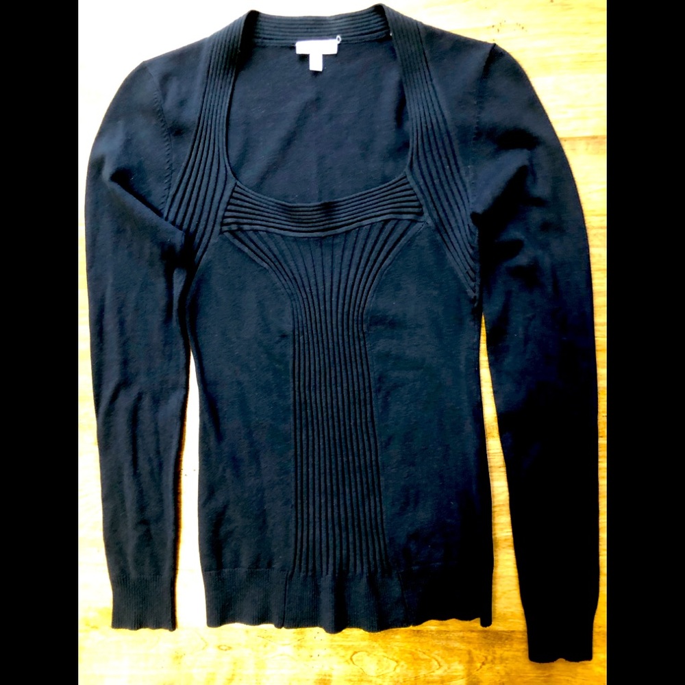 Cache black scooped neck sweater